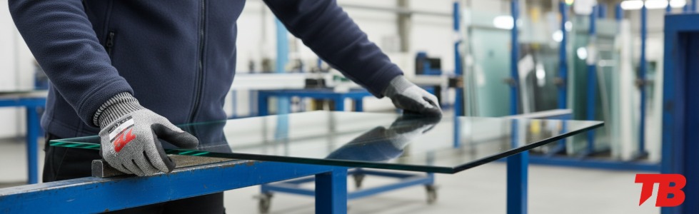 Guante anticorte 484TFLN con protección al corte para trabajos industriales y manipulación de vidrio