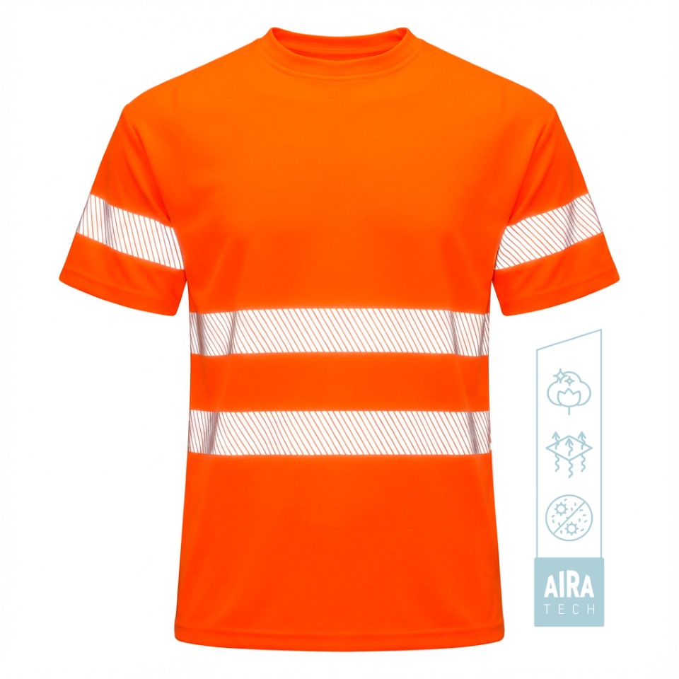 Camiseta alta visibilidad BeeWork con tejido técnico AIRA TECH para ropa laboral